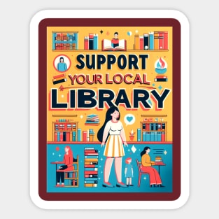 Support your local Library Sticker